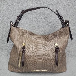 DOONEY & BOURKE Purse Tan Brown Bag Large Red Interior Shoulder Handbag